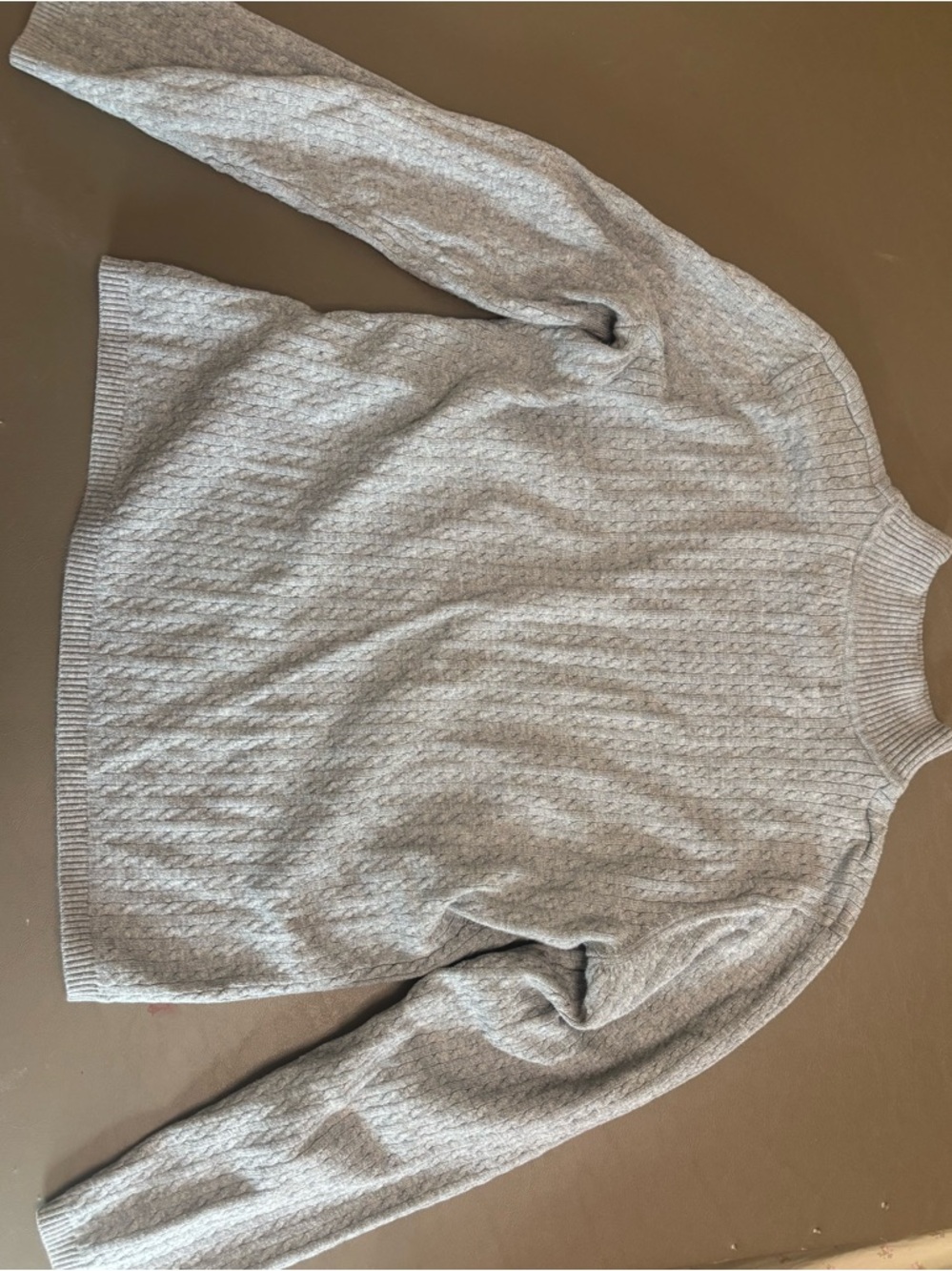 Karen Scott Light Gray Cable Turtleneck Sweater
